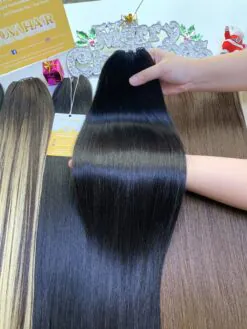 Natural Black Feather Weft Hair Extensions