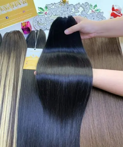 Natural Black Feather Weft Hair Extensions