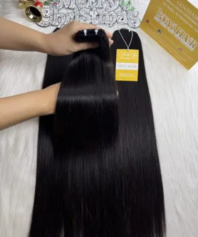22 Inch Straight Natural Black Color Feather Weft Hair Extensions for Salon Owners 11 Natural Black Feather Weft Hair Extensions