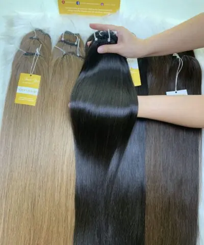 22 Inch Straight Natural Black Color Feather Weft Hair Extensions for Salon Owners 8 22 Inch Straight Natural Black Feather Weft Hair Extensions