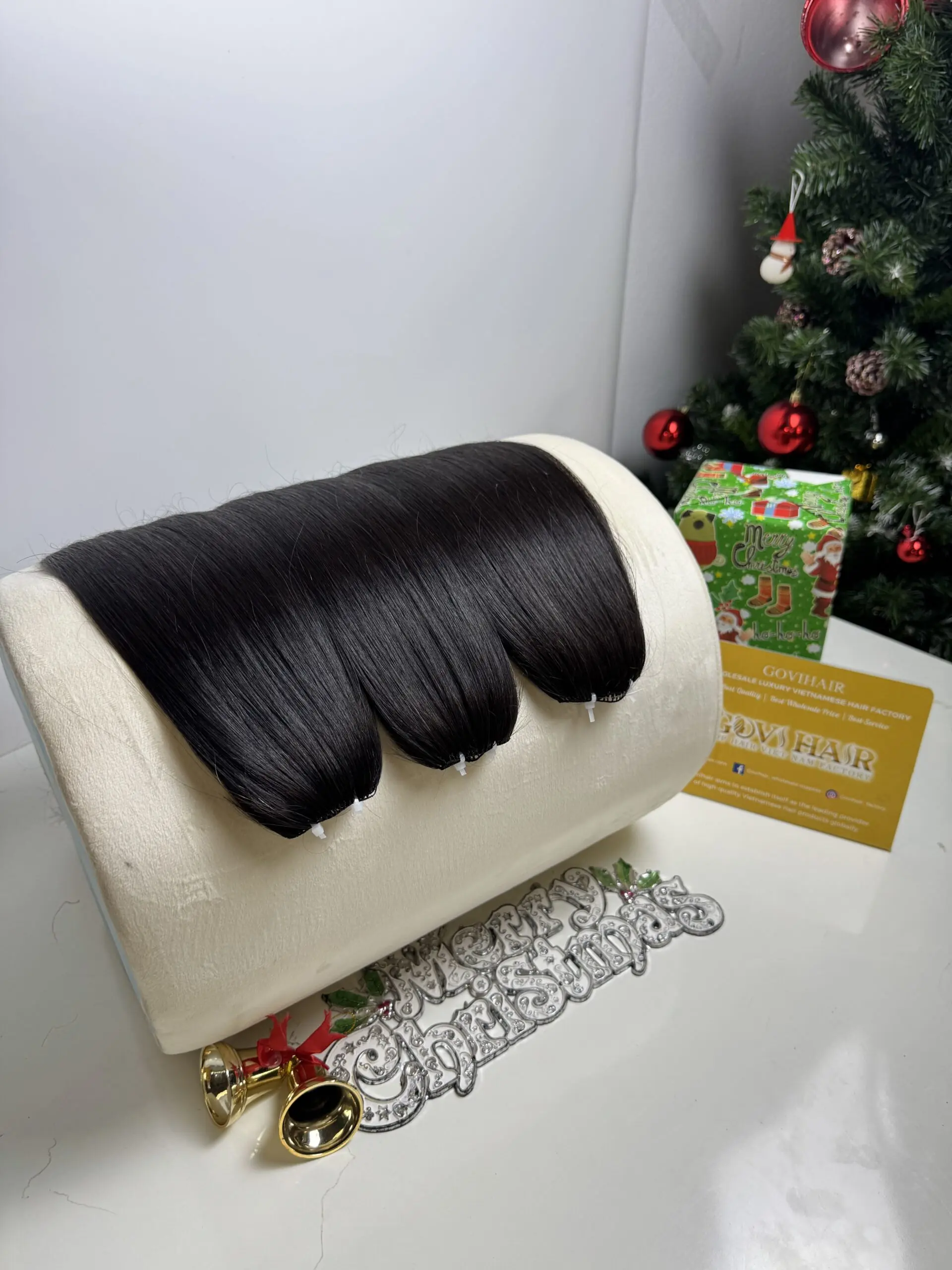 22 Inch Straight Natural Black Color Feather Weft Hair Extensions for Salon Owners 4 Straight Natural Black Feather Weft Hair Extensions