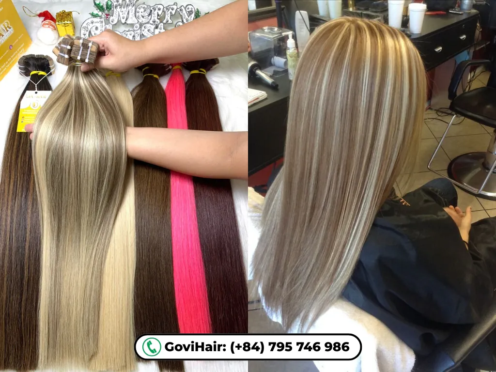 Glow Effortlessly with Tape In Extensions Mix Piano Color Real Hair