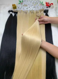 22 Inch Straight #60 Blonde Color Tape In Human Hair Extensions 5 Tape-in Hair Extensions #60 Color Raw Vietnamese Hair