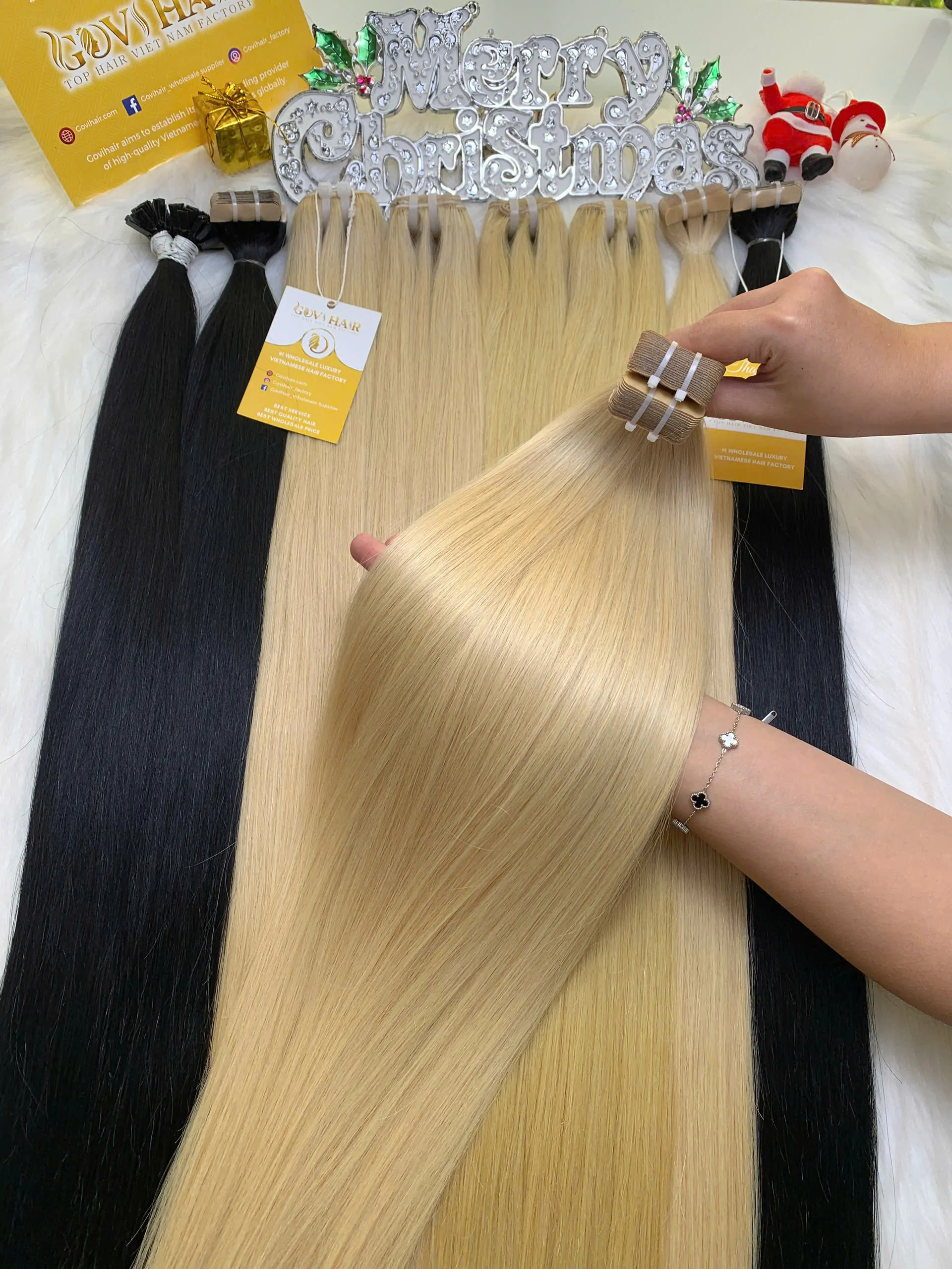 22 Inch Straight #60 Blonde Color Tape In Human Hair Extensions 1 Tape-in Hair Extensions #60 Color Raw Vietnamese Hair