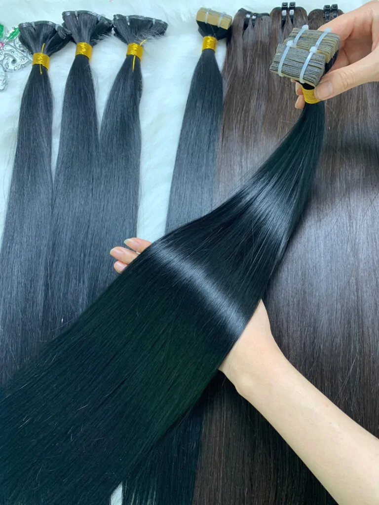 Tape-in Hair Extensions Bone Straight Natural Color Vietnamese Hair Tape-in Hair Extensions Bone Straight Natural Color Vietnamese Hair