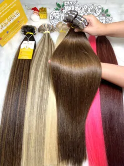 Tape-in Hair Extensions Dark Brown Color Raw Vietnamese Hair