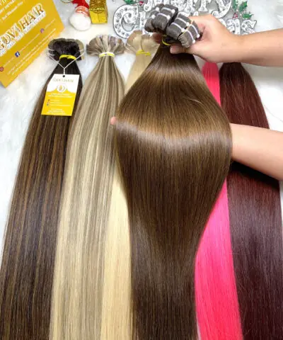 Tape-in Hair Extensions Dark Brown Color Raw Vietnamese Hair
