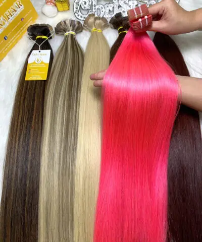 Tape-in Hair Extensions Pink Color Raw Vietnamese Hair