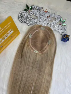 180 Density Mix Piano Color Human Hair Topper Mono Base Lace 6×6 8 Topper 180 Density Lace 6×6 Mix Piano Color Vietnamese Hair