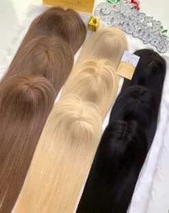 180 Density #4C Cool Medium Brown Color Human Hair Topper Mono Base Lace 3×5 6 TopperToupee 150 Density Lace 3×5 #4c Color Vietnamese Hair