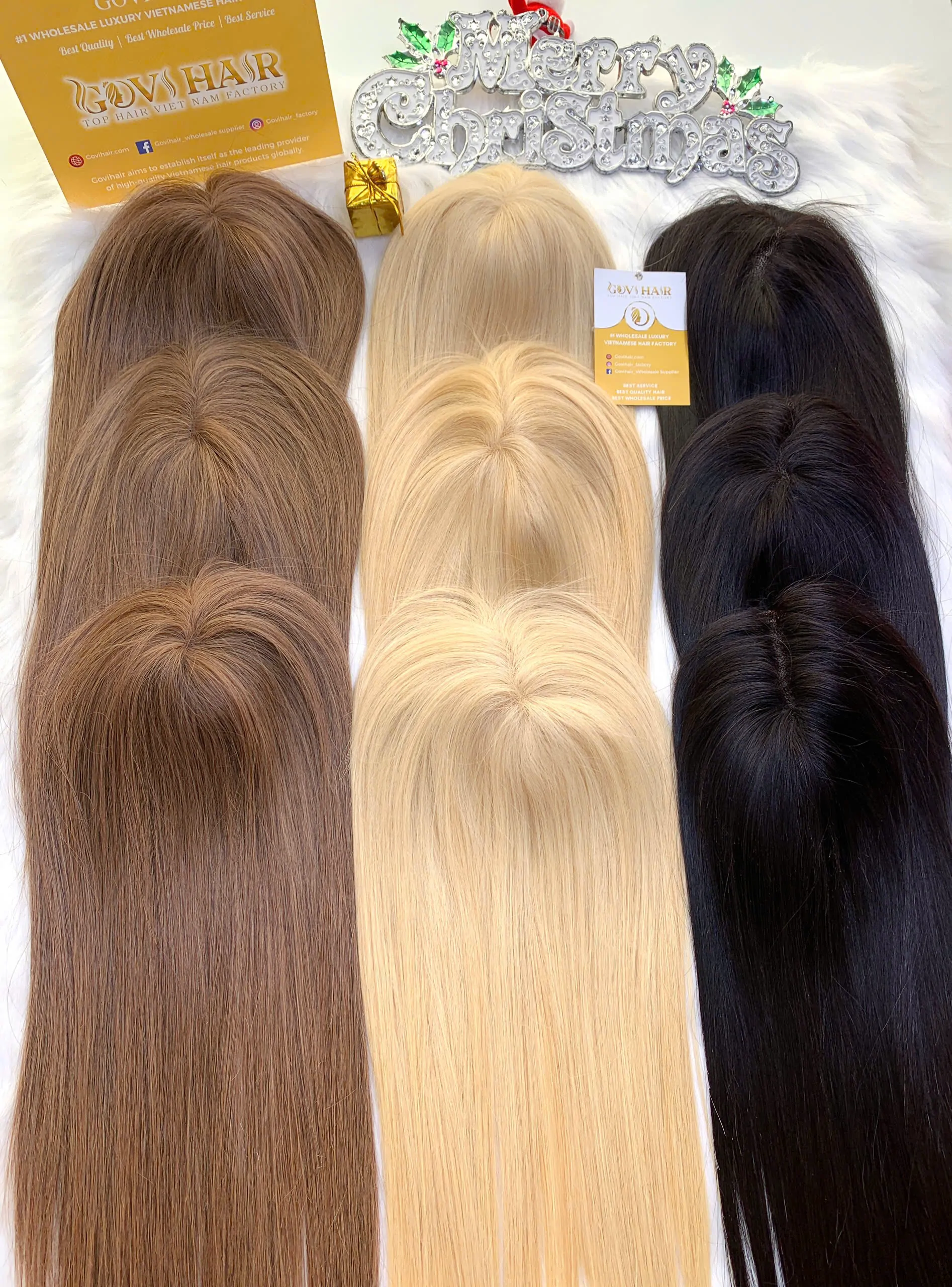 TopperToupee 150 Density Lace 3×5 #613 Color Vietnamese Hair