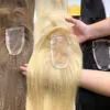 180 Density #613 Blonde Color Human Hair Topper Mono Base Lace 3×5 9 TopperToupee 150 Density Lace 3×5 #613 Color Vietnamese Hair
