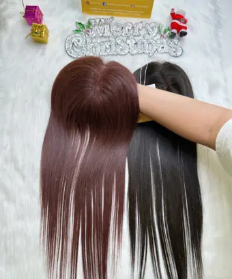 TopperToupee 150 Density Lace 3×5 99J Color Vietnamese Hair