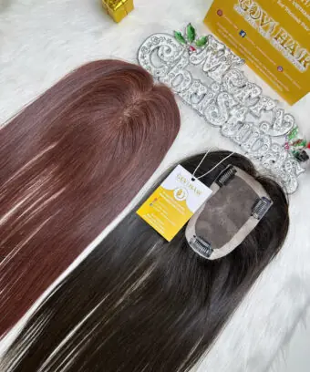TopperToupee 150 Density Lace 3×5 99J Color Vietnamese Hair