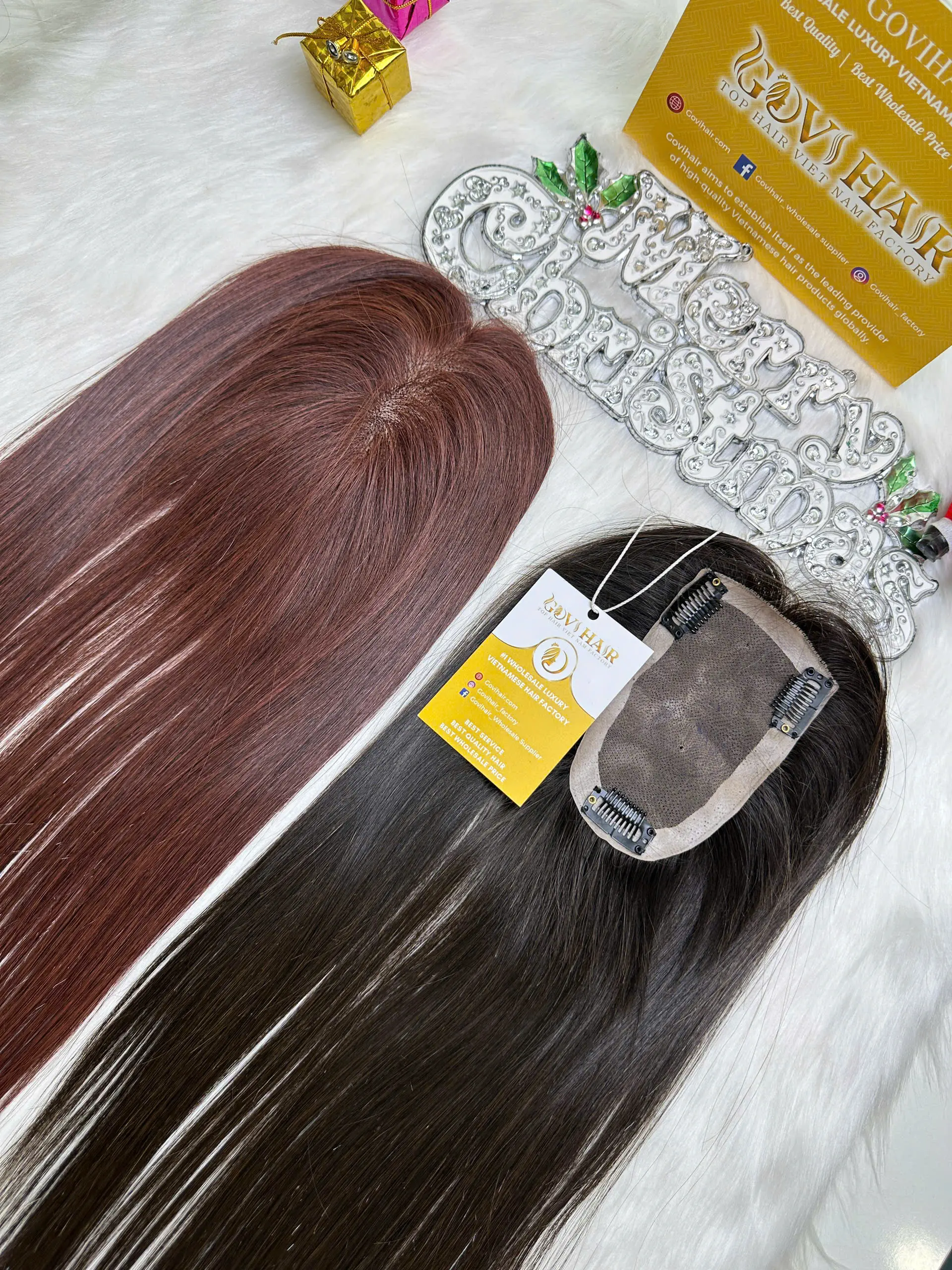 TopperToupee 150 Density Lace 3×5 99J Color Vietnamese Hair