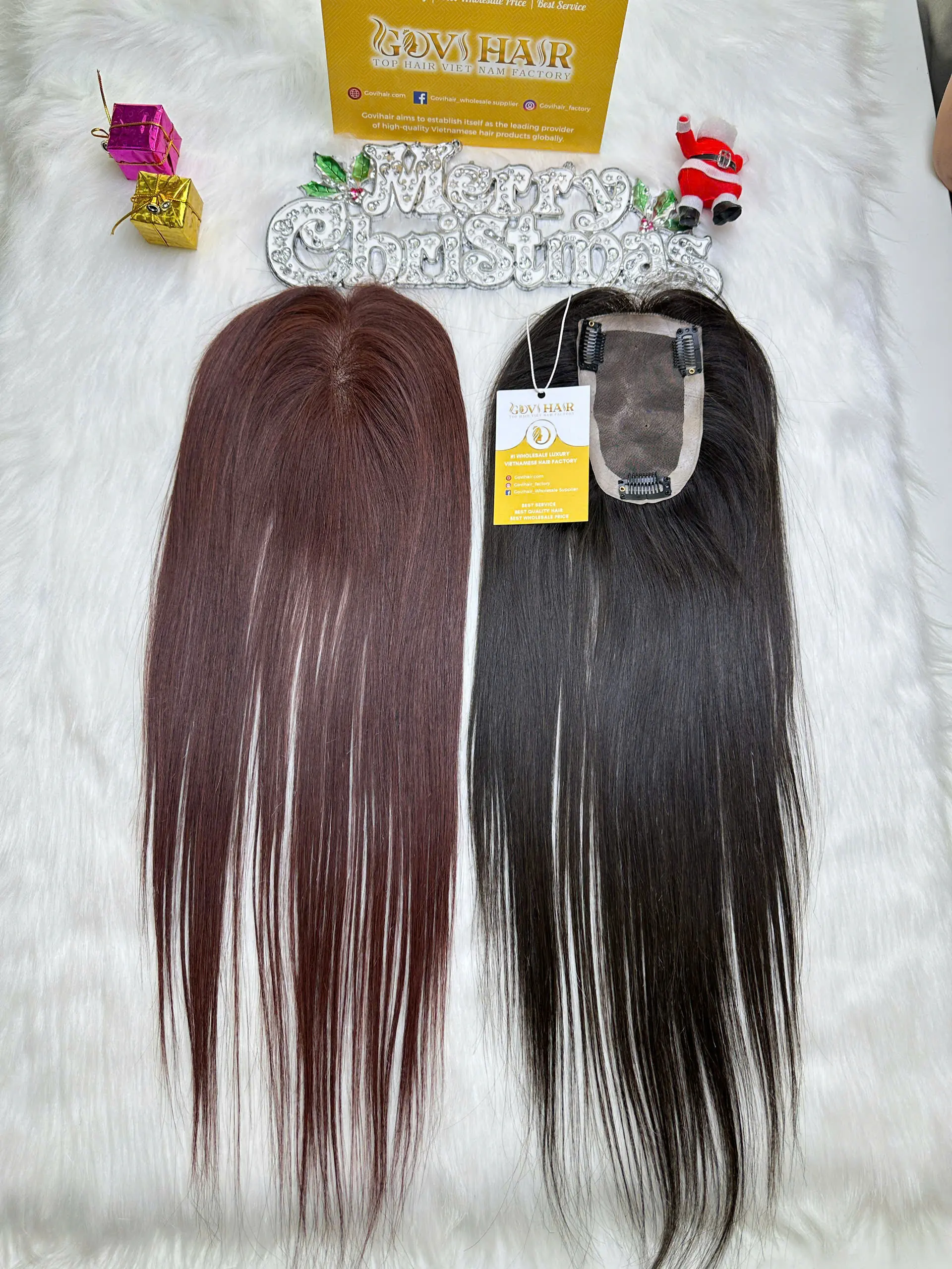 TopperToupee 150 Density Lace 3×5 99J Color Vietnamese Hair