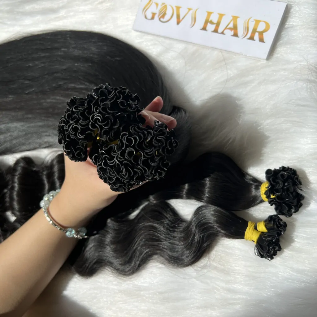 u-tip hair extensions natural color raw vietnamese hair