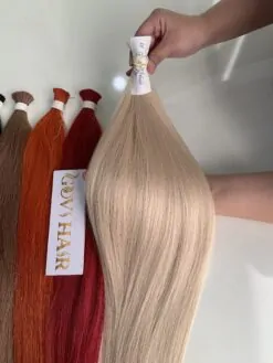 Straight Bulk Human Hair For Braiding Blonde Color Raw Hair