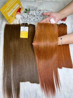 Weft Hair Bone Straight Orange Color Raw Vietnamese Hair Premium Quality