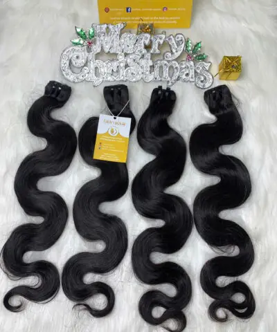 Weft Hair Extension Body Wave Bone Straight Natural Color Vietnamese Hair