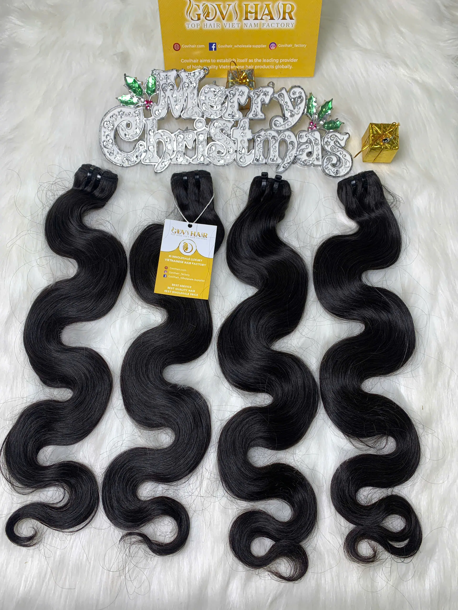 Weft Hair Extension Body Wave Bone Straight Natural Color Vietnamese Hair