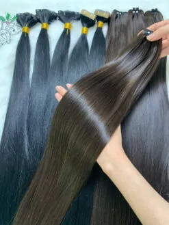 Weft Hair Extension Bone Straight #1B Vietnamese Hair