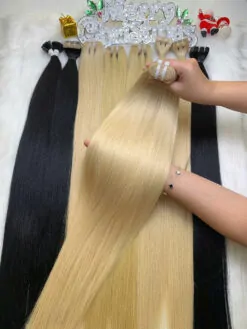 Weft Hair Extension Bone Straight #60 Raw Vietnamese Hair