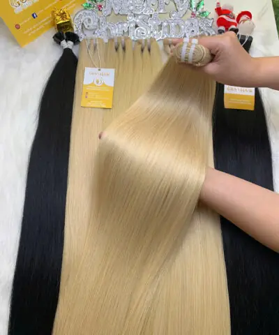 Weft Hair Extension Bone Straight #60 Raw Vietnamese Hair