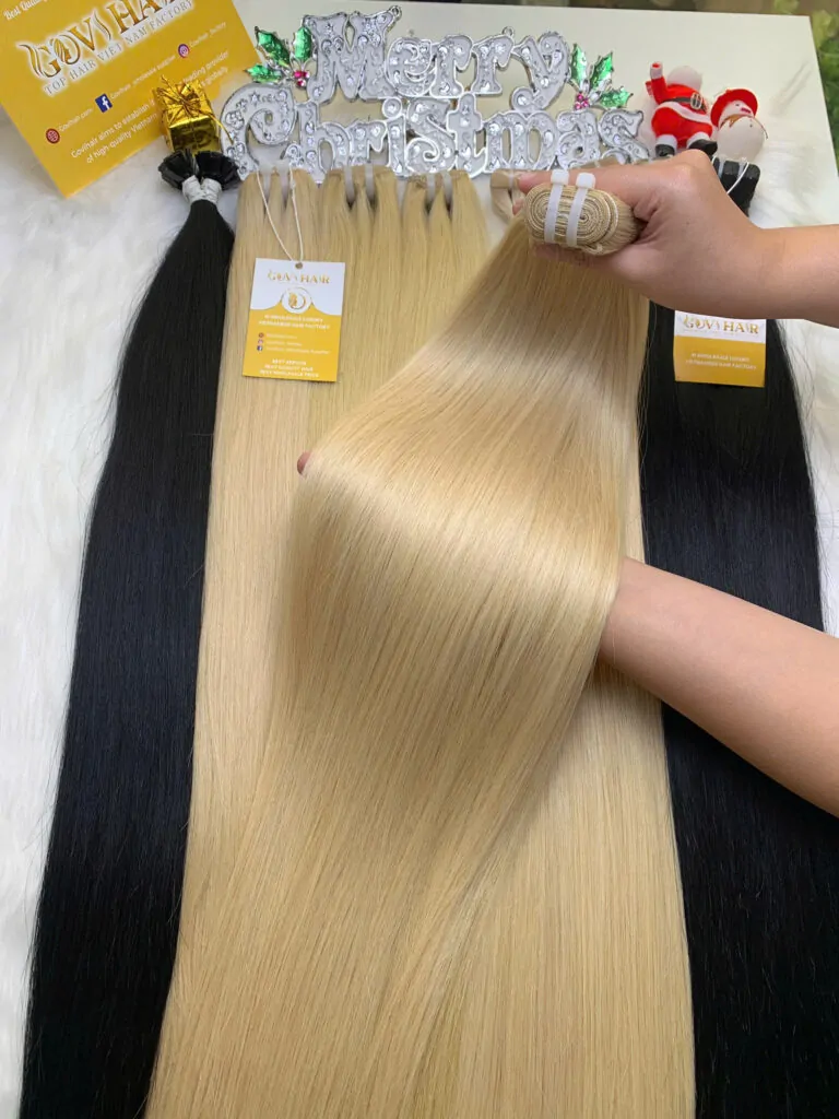 Weft Hair Extension Bone Straight Hair #60 Raw Vietnamese Hair