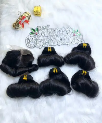 Weft Hair Extension Egg Curly Natural Color Vietnamese Hair