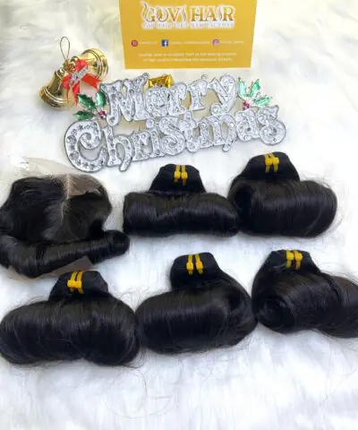 Weft Hair Extension Egg Curly Natural Color Vietnamese Hair