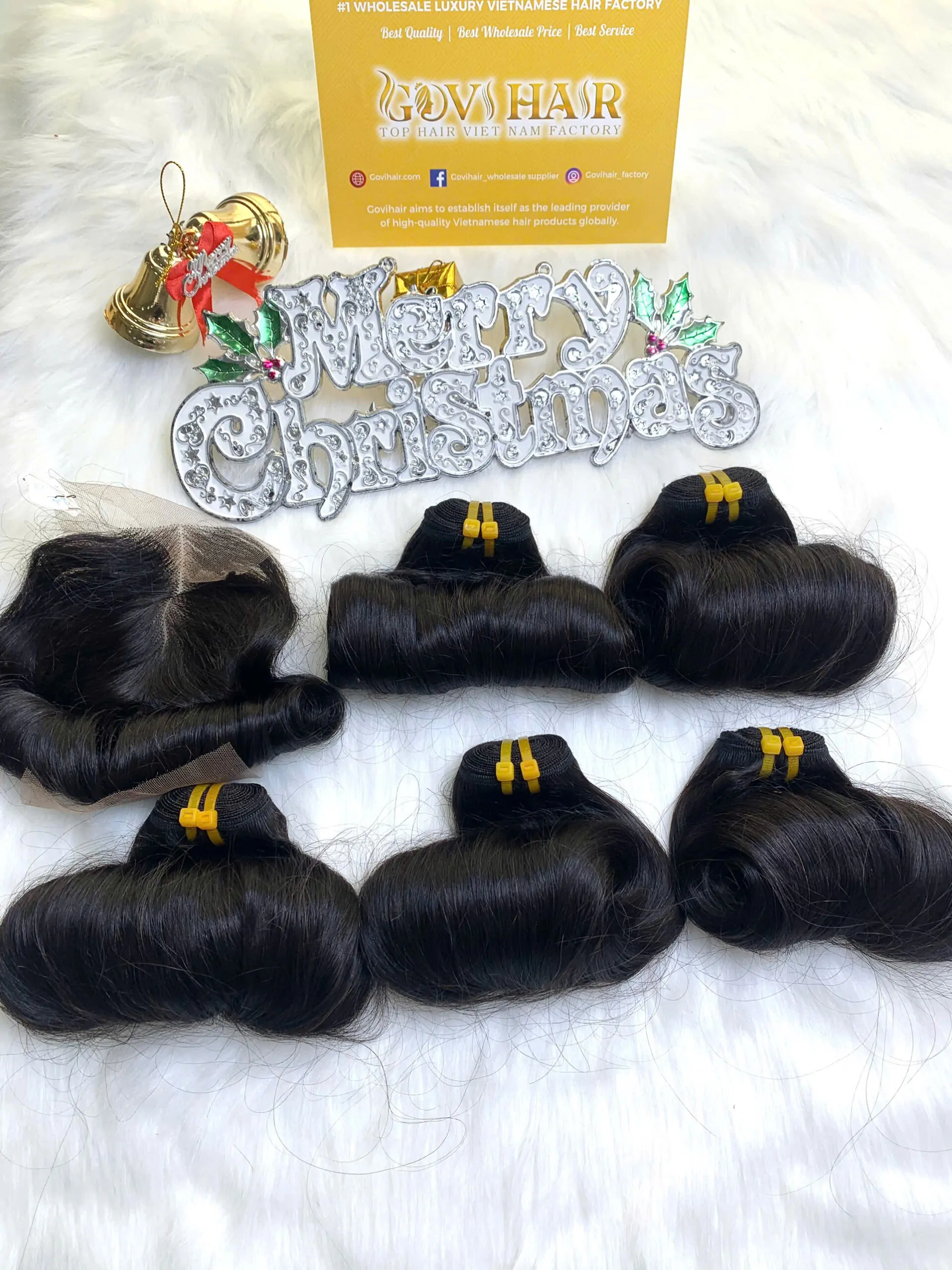 Weft Hair Extension Egg Curly Natural Color Vietnamese Hair