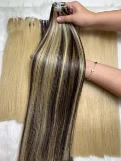 Weft Hair Extensions Bone Straight Piano Luxury Vietnamese Hair