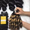 Bouncy Curly Machine Weft Hair Extensions Mix Piano Color