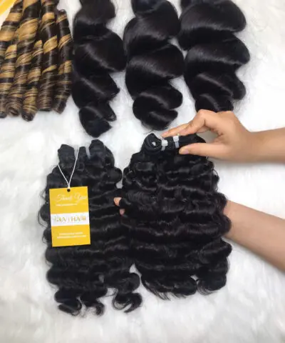 Burmese Curly Machine Weft Hair Extensions Natural Color