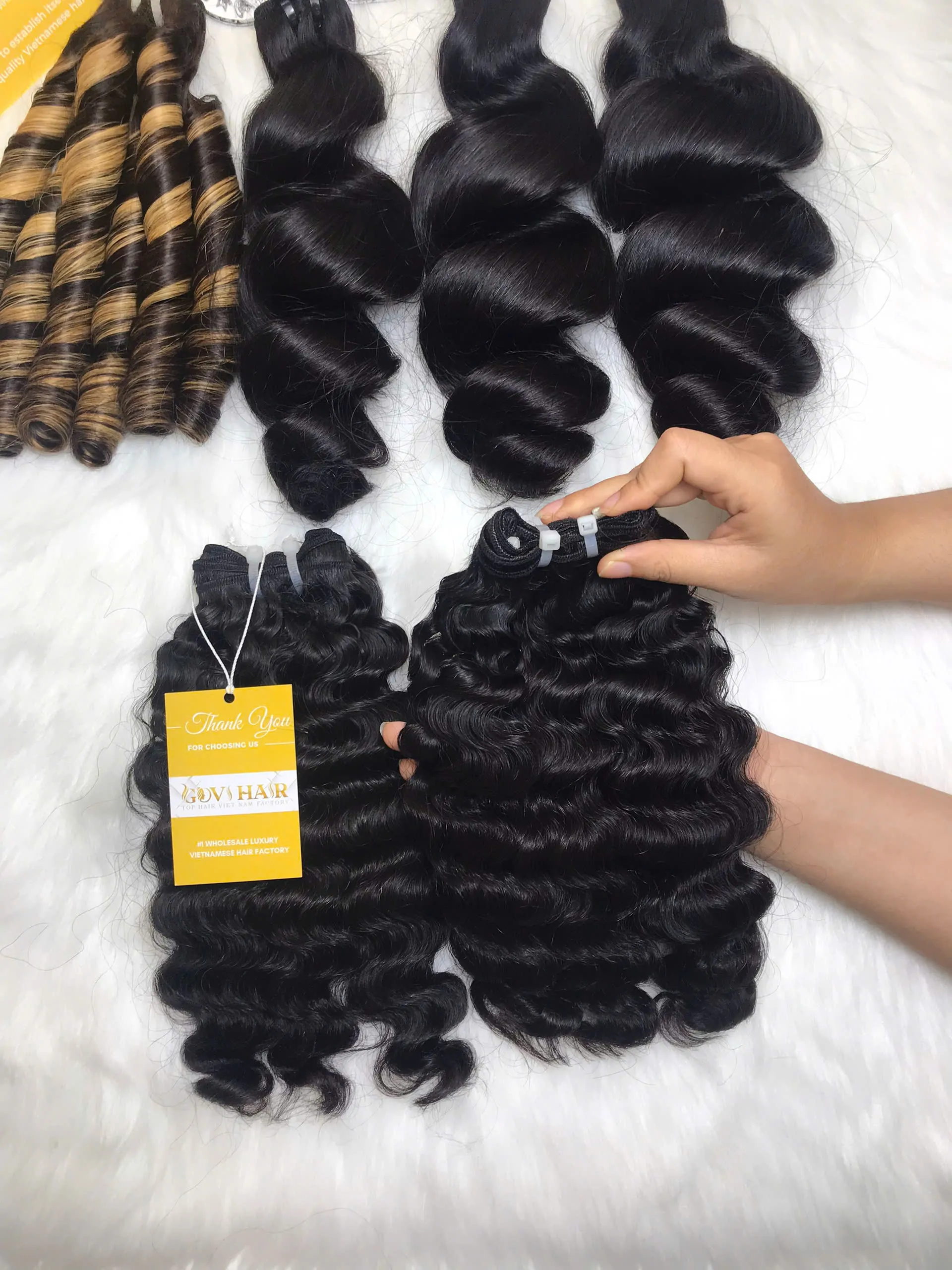 Burmese Curly Machine Weft Hair Extensions Natural Color