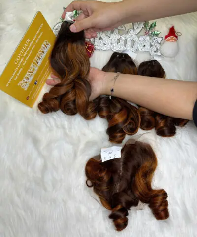 Weft Hair Extensions Fumi Bouncy Curly Mix Piano