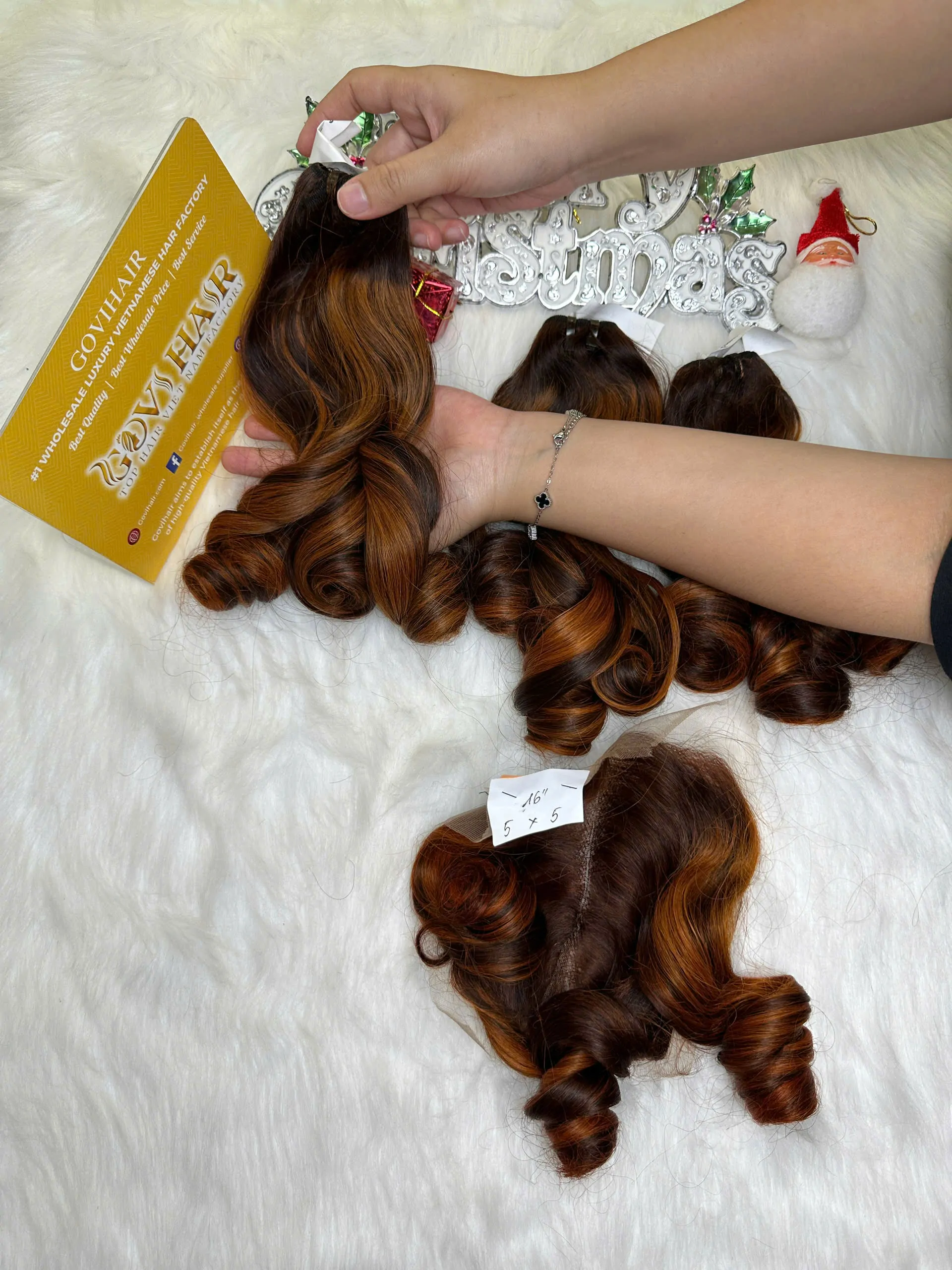 Weft Hair Extensions Fumi Bouncy Curly Mix Piano