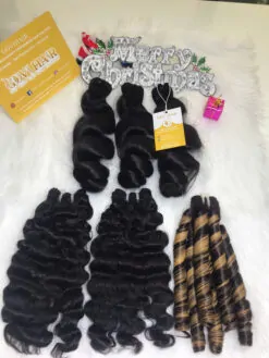 Weft Hair Extensions Burmese Curly Natural Color Vietnamese Hair