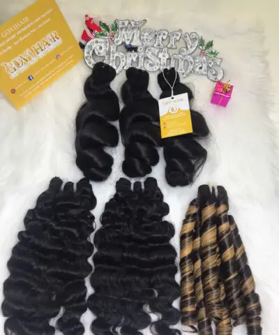 Weft Hair Extensions Burmese Curly Natural Color Vietnamese Hair