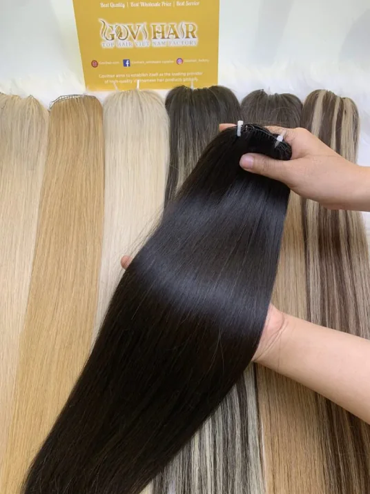 20 Inch Straight #1A Natural Black Color Feather Weft Hair Extensions 1 20 Inch Straight #1A Natural Black Feather Weft Hair Extensions