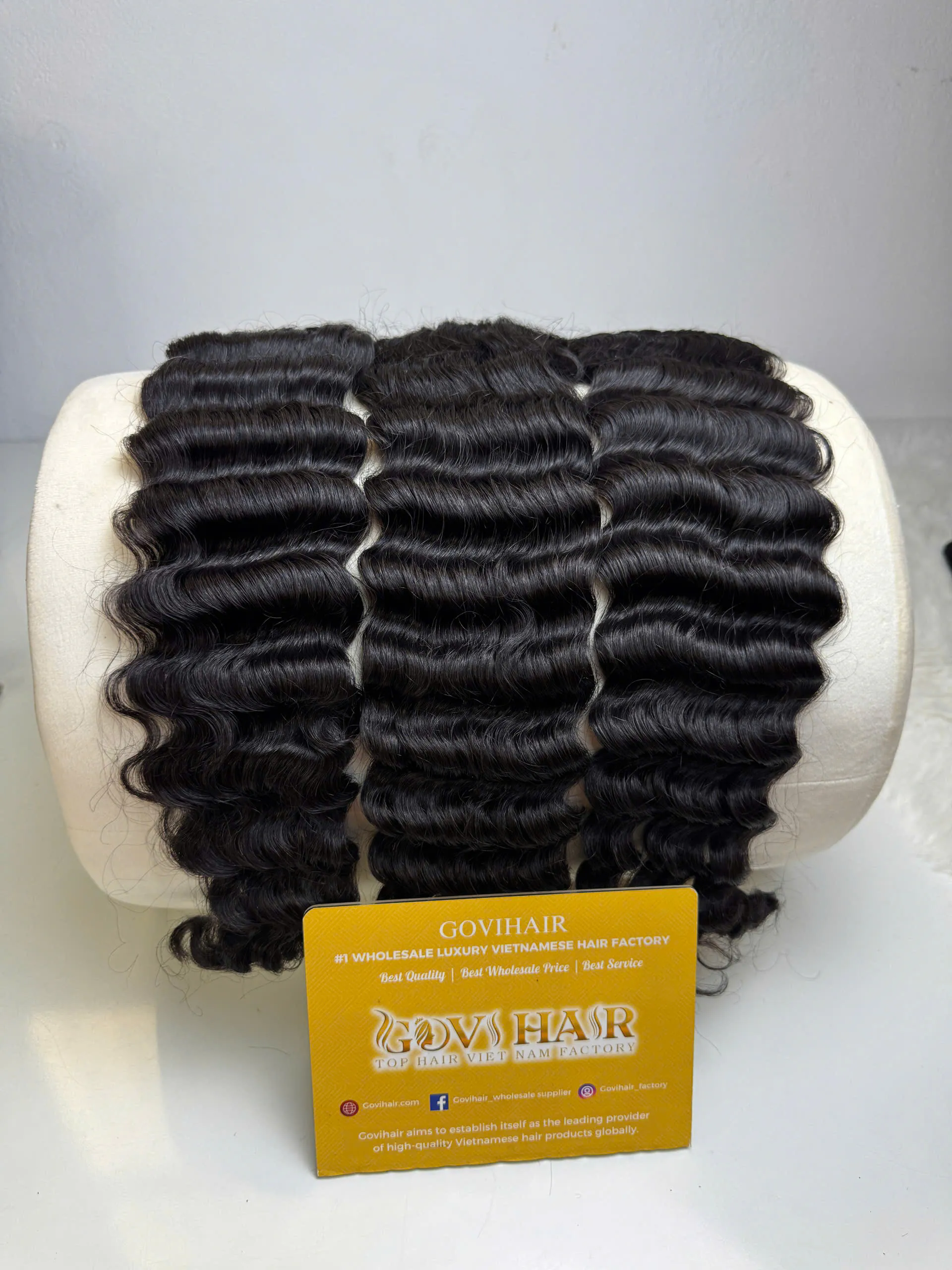 22 Inch Raw Human Hair Bundles Deep Wave