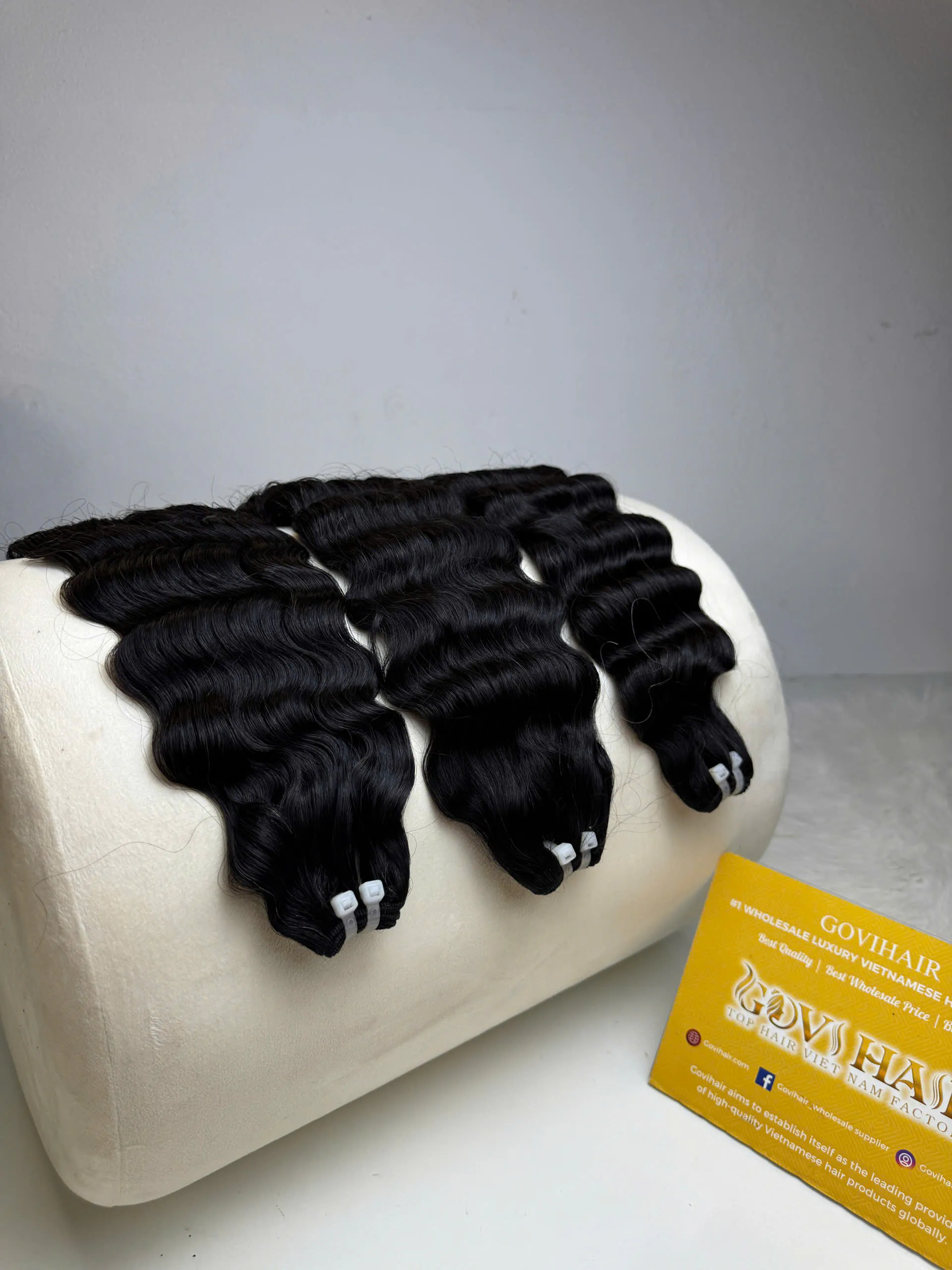 22 Inch Raw Human Hair Bundles Deep Wave