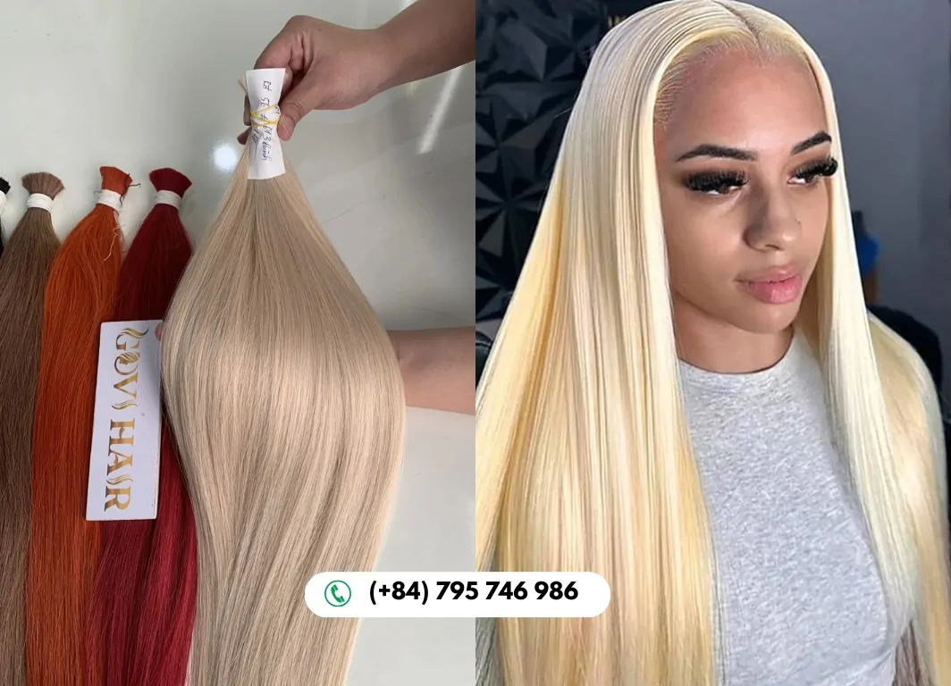 22 Inch Straight 613 Blonde Bulk Hair Shines with Elegant Vibrance