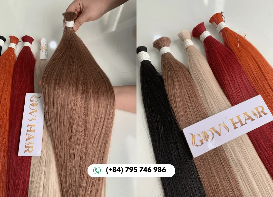 GOVIHAIR 22 Inch Straight Bulk Human Hair 6 Color