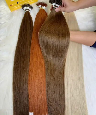 26 Inch Straight #5 Light Brown Color Flat Tip Hair Extensions Pre Bonded