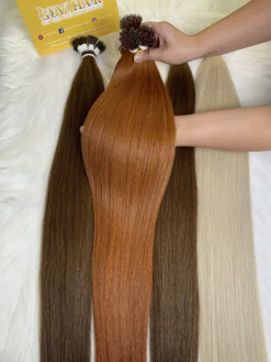 28 Inch Nano Ring Hair Extensions Bronze Color