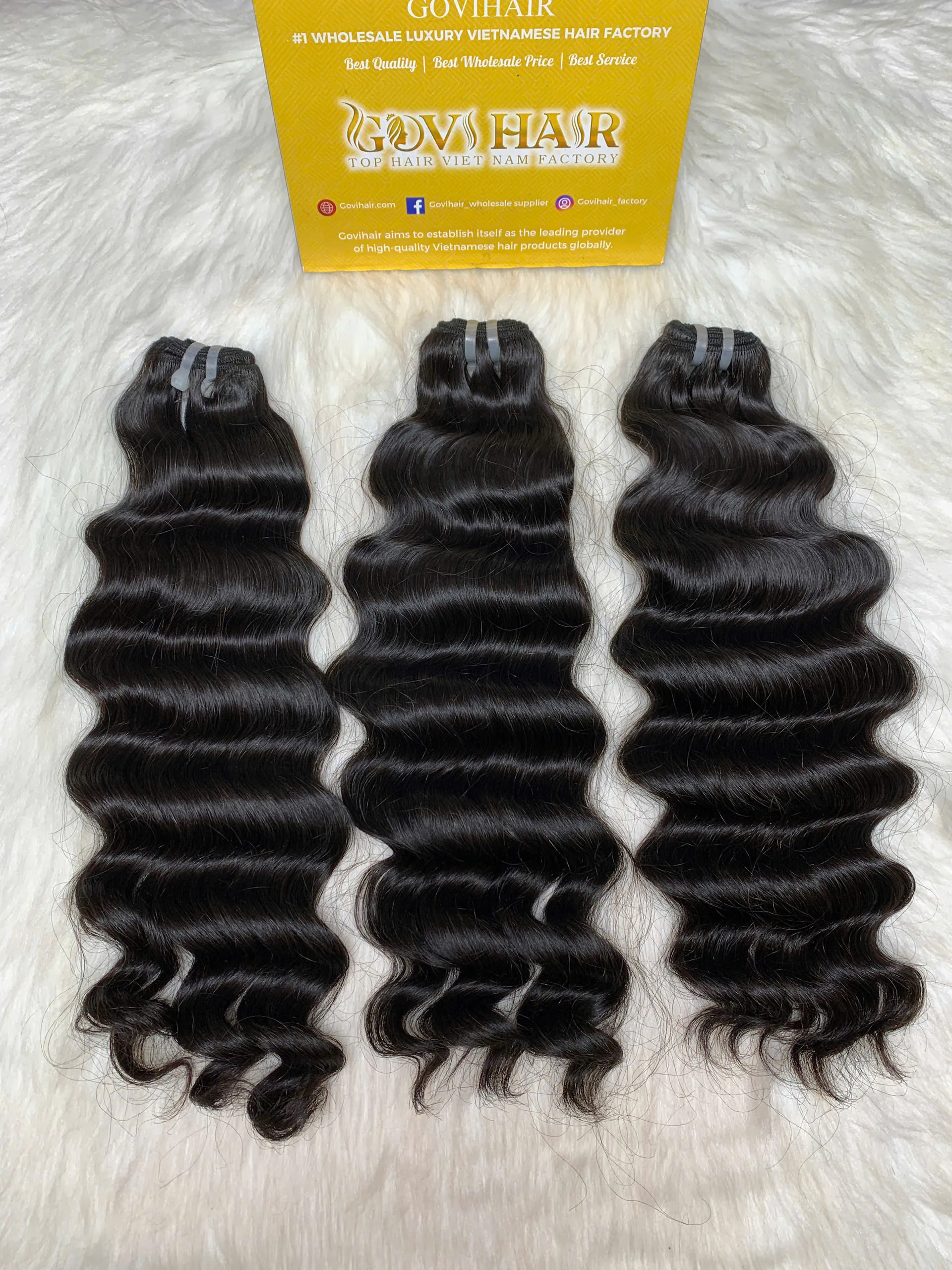 Wavy Machine Weft Hair Extensions 28 Inch Natural Color Premium Human Hair 1 Weft-hair-deep-wave-natural-color