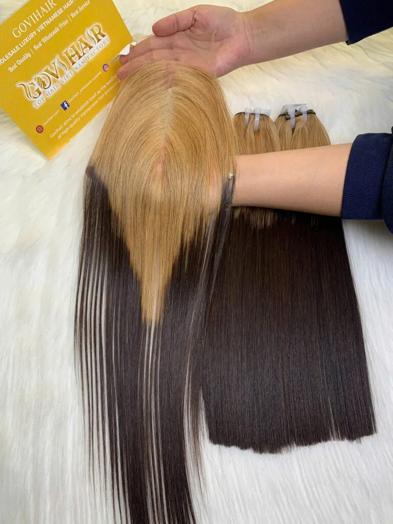 HD Lace Closure 2x6 Middle Part Bone Straight 16 Inch Ombre Color Human Hair 8 HD Lace Closure 2x6 Ombre Color Premium Vietnamese Hair