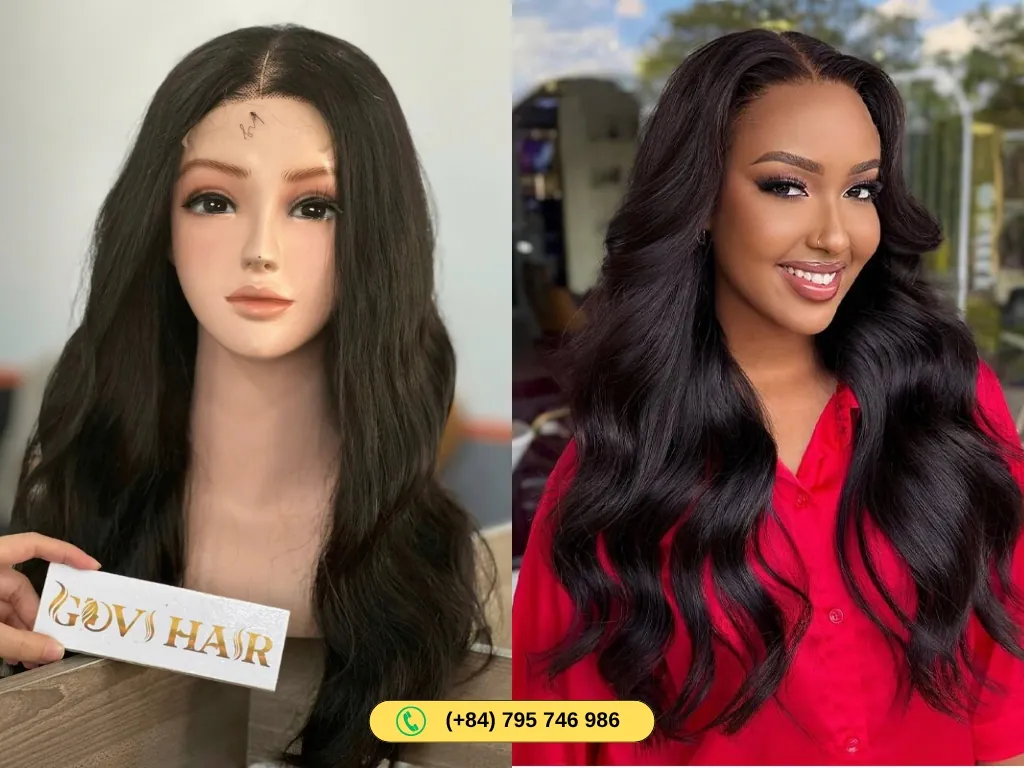 Closure Wigs HD Lace 4×4 Body Wave Natural Black Color 18 Inches